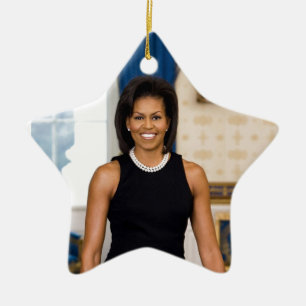 Official Portrait of First Lady Michelle Obama Ceramic Tree Decoration