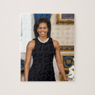 Official Portrait of First Lady Michelle Obama Jigsaw Puzzle