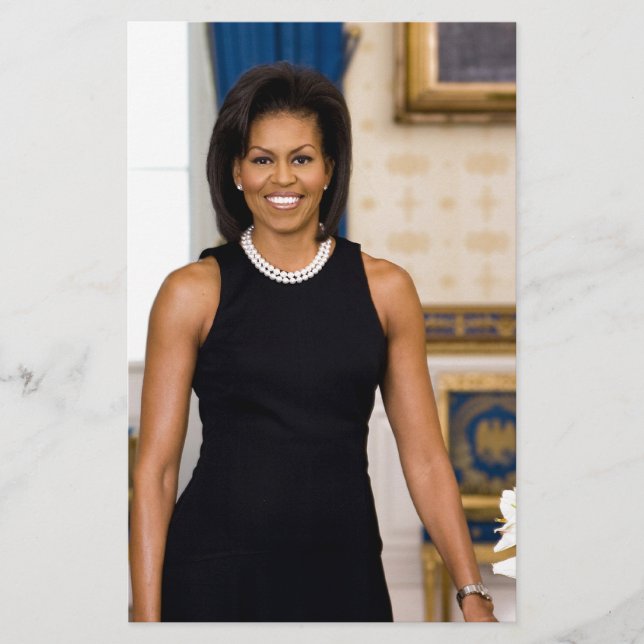 Official Portrait of First Lady Michelle Obama Stationery (Front)