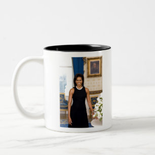 Official Portrait of First Lady Michelle Obama Two-Tone Coffee Mug