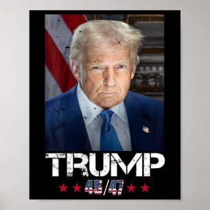 Official Portrait Of Trump 4547 Inauguration Day  Poster
