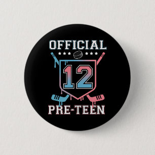 Official Pre-teen 12th Birthday Hockey Drip Boys 1 6 Cm Round Badge