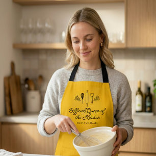 Official Queen of the Kitchen Chef Personalised Apron