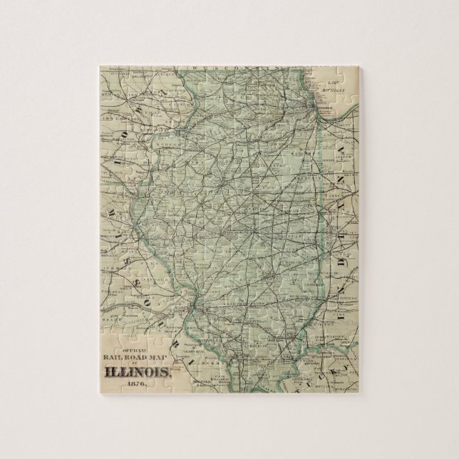 Official railroad map of Illinois Jigsaw Puzzle (Vertical)