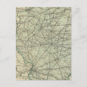 Official railroad map of Illinois Postcard