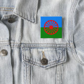 Official Romany gypsy flag 15 Cm Square Badge (In Situ)