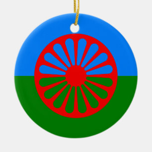 Official Romany gypsy flag Ceramic Tree Decoration