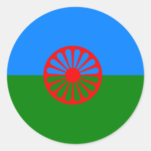 Official Romany gypsy flag Classic Round Sticker