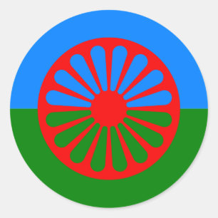 Official Romany gypsy flag Classic Round Sticker