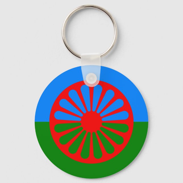 Official Romany gypsy flag Key Ring (Front)
