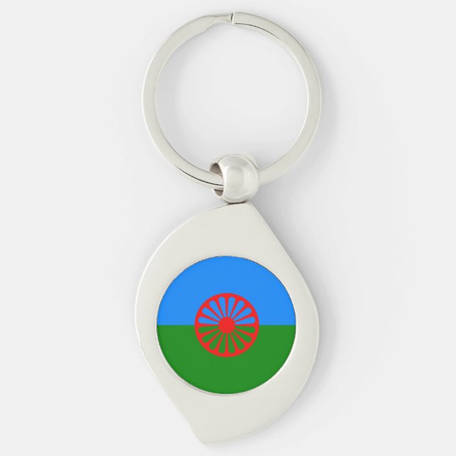 Official Romany gypsy flag Key Ring (Front)