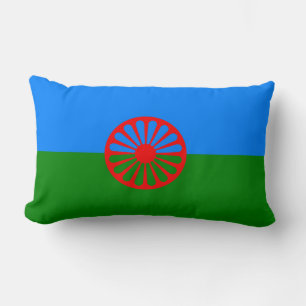 Official Romany gypsy flag Lumbar Pillow
