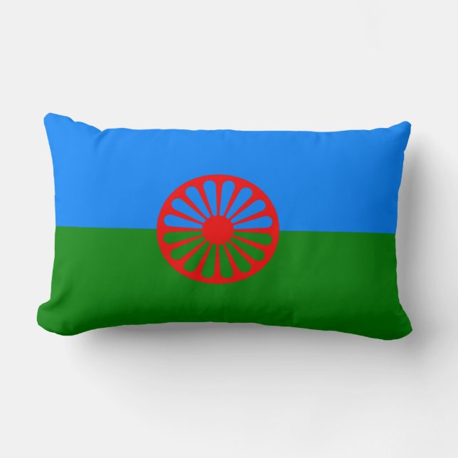 Official Romany gypsy flag Lumbar Pillow (Front)