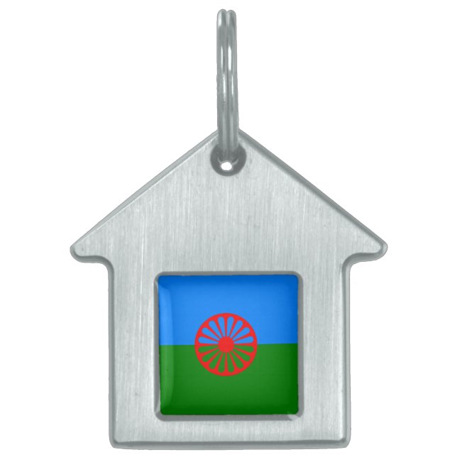 Official Romany gypsy flag Pet Name Tag (Front)