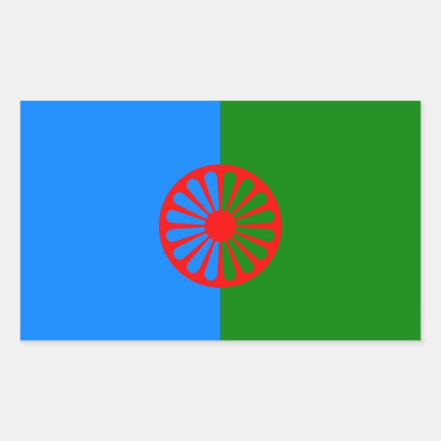 Official Romany gypsy flag Rectangular Sticker (Front)