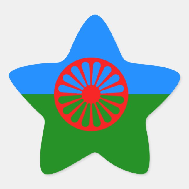 Official Romany gypsy flag Star Sticker (Front)