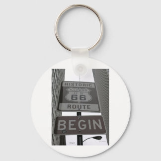 Official Route 66 begin sign Key Ring