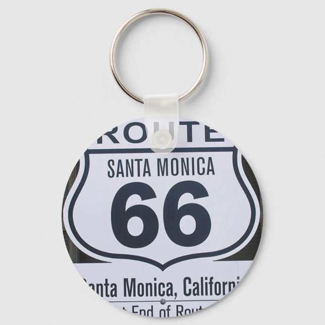 Official Route 66 end sign santa monica Key Ring (Front)