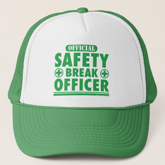 Official Safety Break Officer Funny Boaters Trucker Hat (Front)