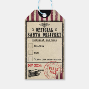 Official Santa Delivery Naughty or Nice Gift Tag