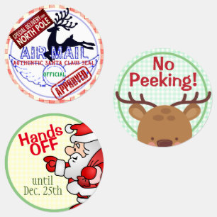 Official Santa Seal, No Peeking, Hands Off Airmail