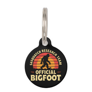  Official Sasquatch Research Team: Bigfoot Hunters Pet Tag