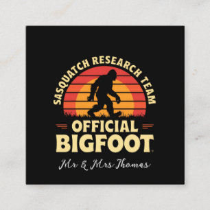 Official Sasquatch Research Team: Bigfoot Hunters Square Business Card