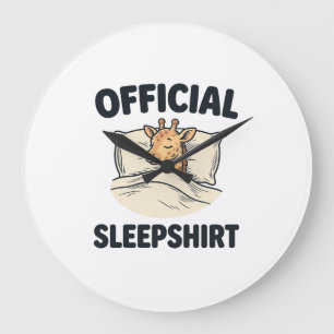 Official Sleepshirt Giraffe Funny Sleep Shirt Desi Large Clock
