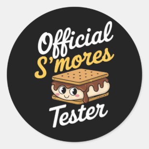 Official S'mores Tester Camping Smores Kawaii S'mo Classic Round Sticker