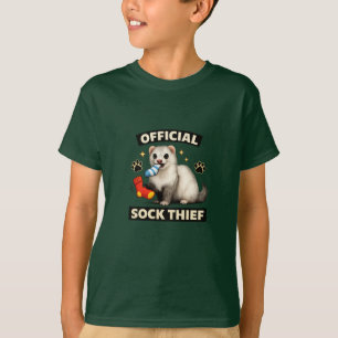 “Official Sock Thief Ferret Tee. T-Shirt