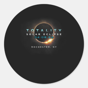 Official Solar Eclipse 2024 Rochester Classic Round Sticker
