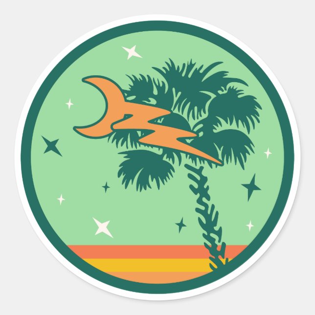 Official South Carolina Palmetto State Flag  Classic Round Sticker (Front)