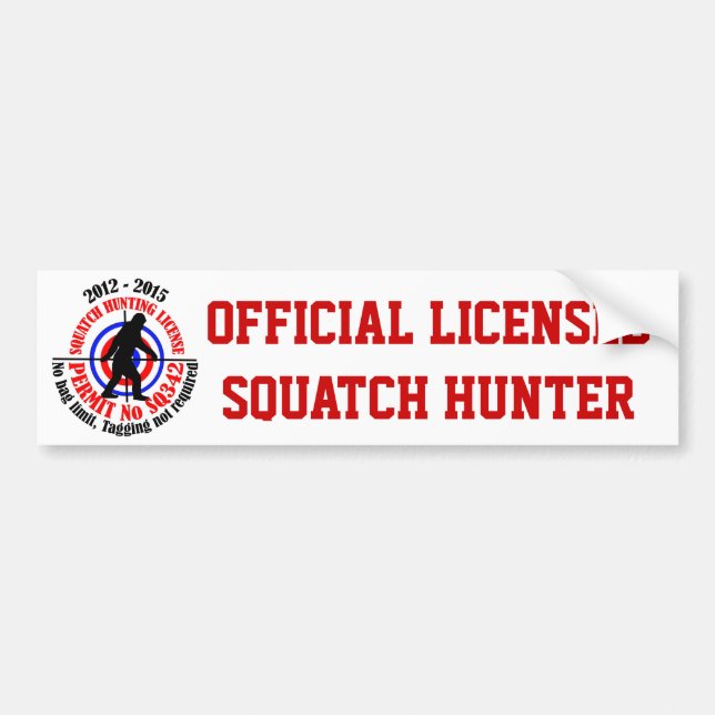 Official squatch hunter bumper sticker (Front)