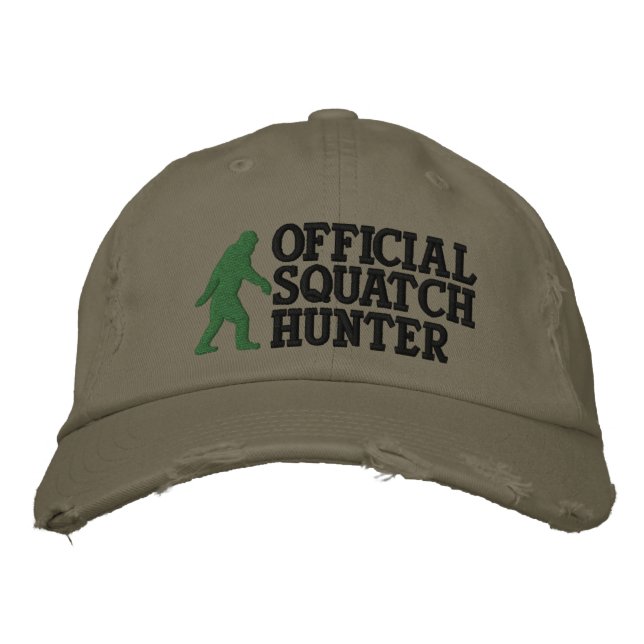 Official squatch hunter * large logo version* embroidered hat (Front)