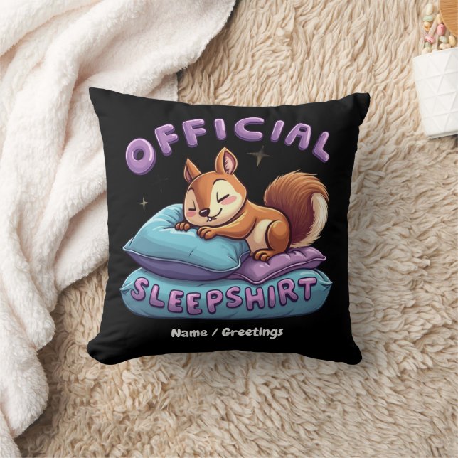 Official Squirrel Sleep Cute & Funny Napping  Cushion (Blanket)