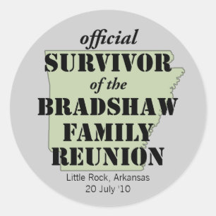 Official Survivor of Family Reunion (green) Classic Round Sticker