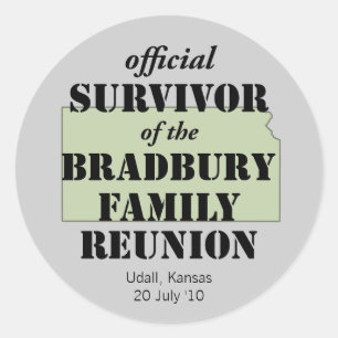 Official Survivor of Family Reunion - Kansas Classic Round Sticker