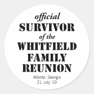 Official Survivor of Our Family Reunion Classic Round Sticker
