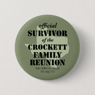 Official Survivor of Texas Family Reunion 6 Cm Round Badge