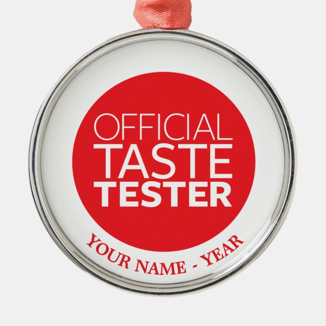 Official Taste Tester Metal Tree Decoration (Front)