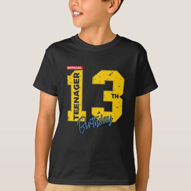 Official Teenager 13 Years Old 13th Birthday Gamer T-Shirt (Front)
