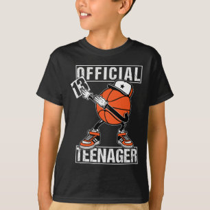 Official Teenager 13th Birthday Boy Fun Bysketbyll T-Shirt