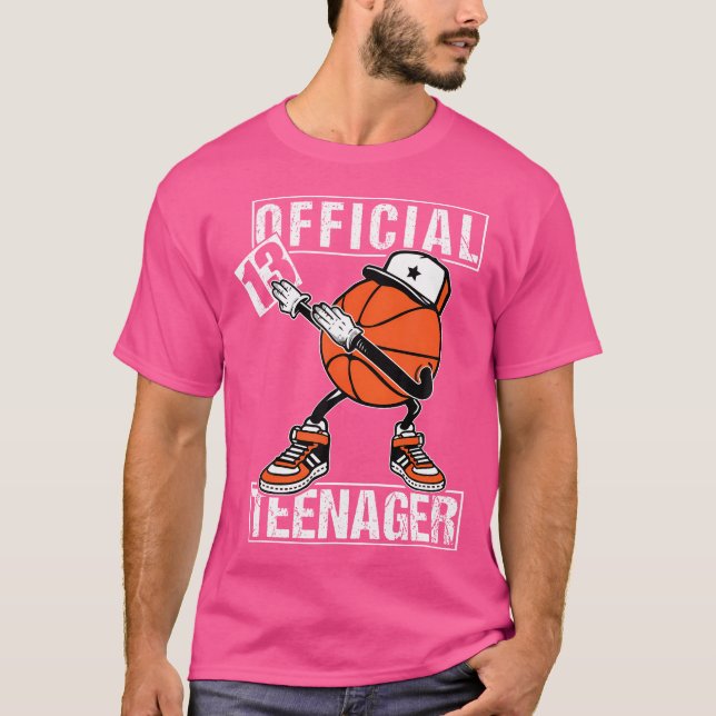 Official Teenager 13Th Birthday Boy Funny Basketba T-Shirt (Front)
