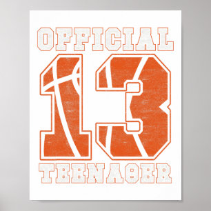 Official Teenager 13th Birthday Boy Party Bysketby Poster