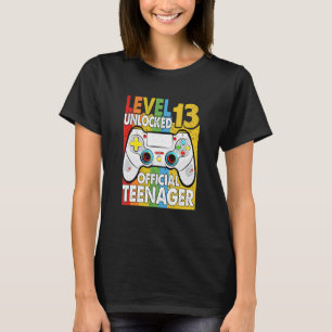 Official Teenager 13th Birthday Gamer Level Unlock T-Shirt