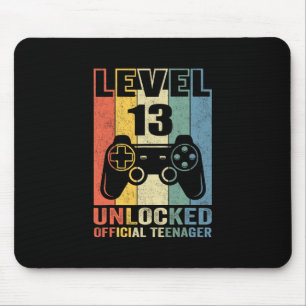 Official Teenager 13th Birthday Gift Level 13 Unlo Mouse Pad
