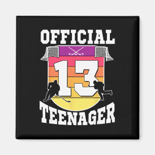Official Teenager 13th Birthday Ice Hockey Boy 13 Magnet