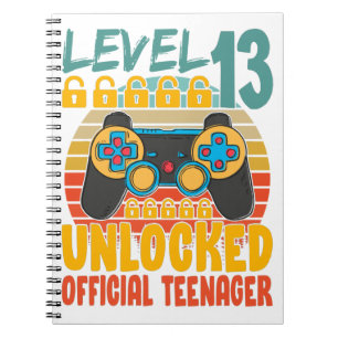 Official Teenager 13th Birthday Level 13 Unlocked Notebook