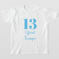 Official Teenager 13th Birthday Sky Blue White