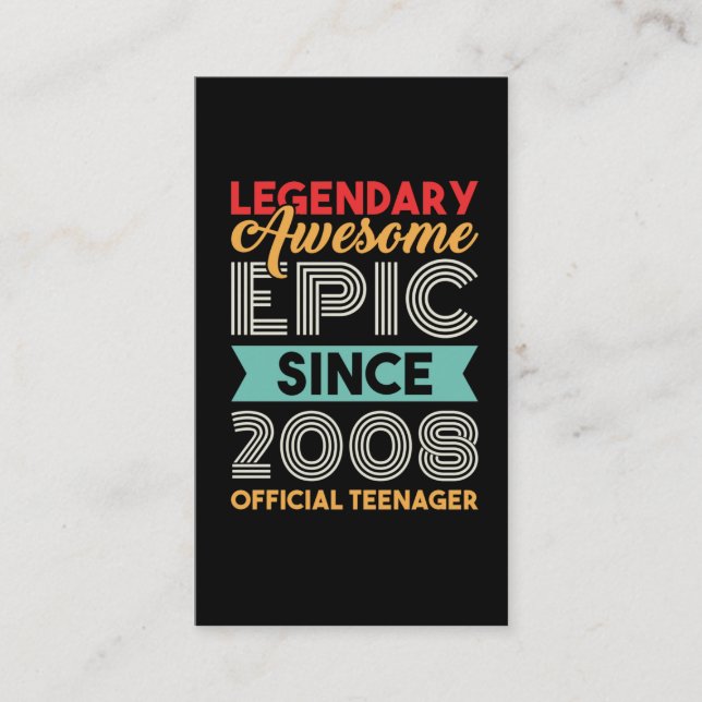 Official Teenager 13th Birthday Thirteen Years Old Business Card (Front)